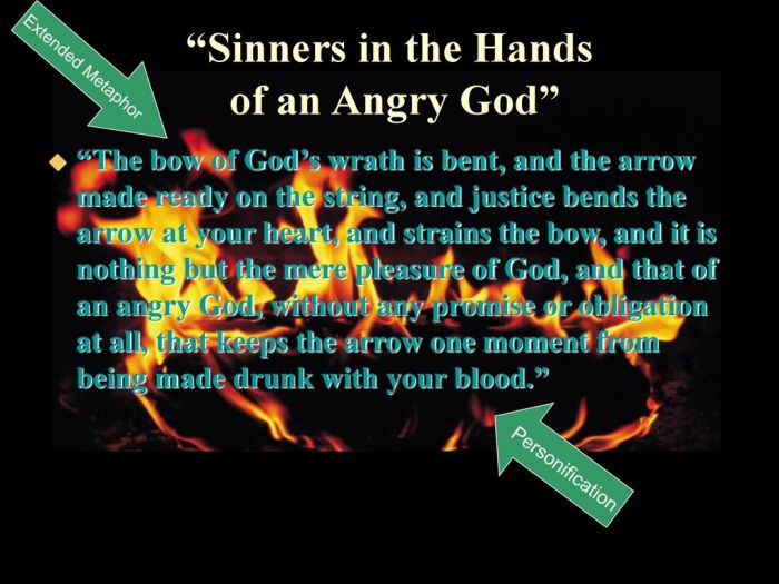 Personification in sinners in the hands of an angry god