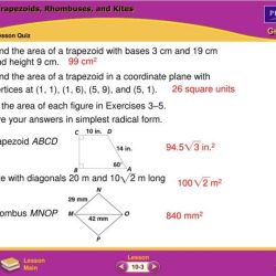 Areas of trapezoids rhombuses and kites answers