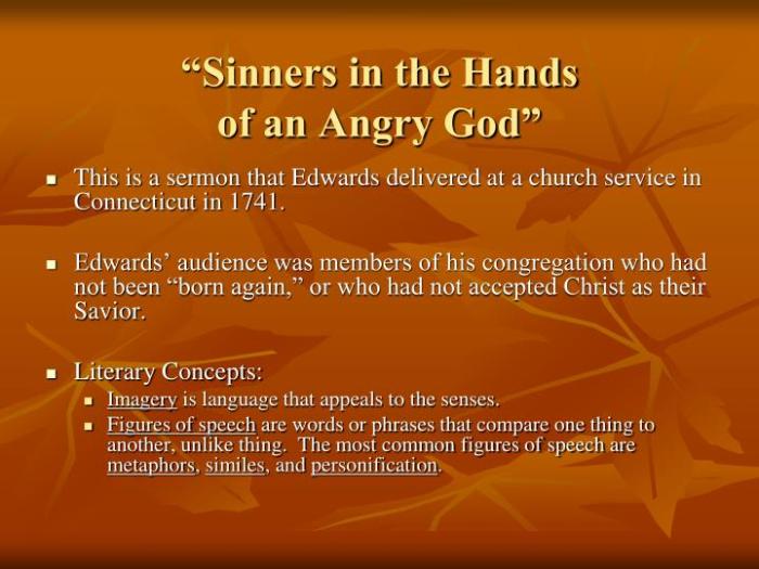 Personification in sinners in the hands of an angry god